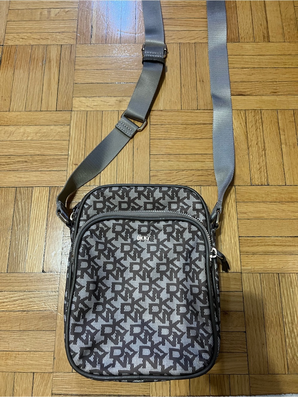 DKNY Grey Logo Crossbody Bag for Men